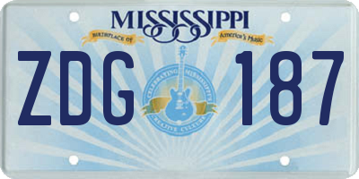 MS license plate ZDG187