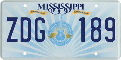 MS license plate ZDG189