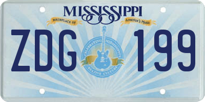MS license plate ZDG199