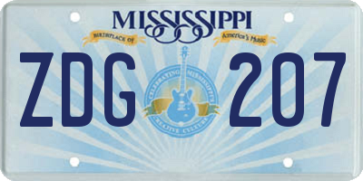 MS license plate ZDG207