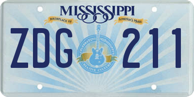 MS license plate ZDG211