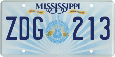 MS license plate ZDG213