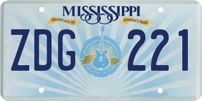 MS license plate ZDG221