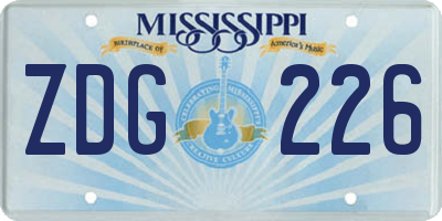 MS license plate ZDG226