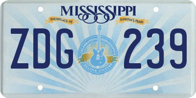 MS license plate ZDG239
