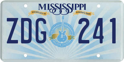 MS license plate ZDG241