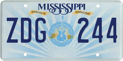 MS license plate ZDG244