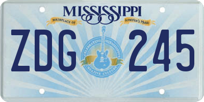 MS license plate ZDG245