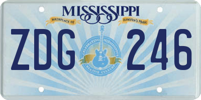 MS license plate ZDG246