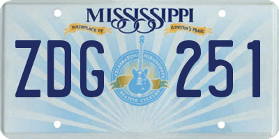 MS license plate ZDG251