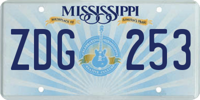 MS license plate ZDG253