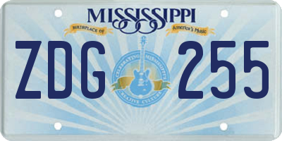 MS license plate ZDG255