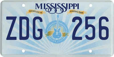 MS license plate ZDG256