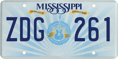 MS license plate ZDG261