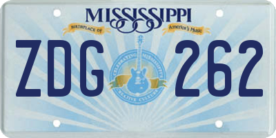 MS license plate ZDG262