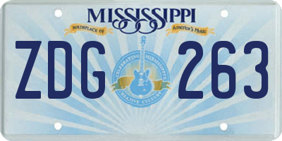 MS license plate ZDG263