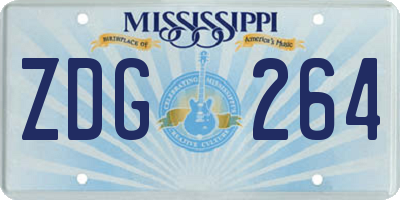 MS license plate ZDG264