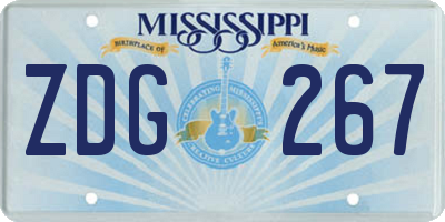 MS license plate ZDG267