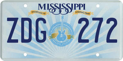 MS license plate ZDG272
