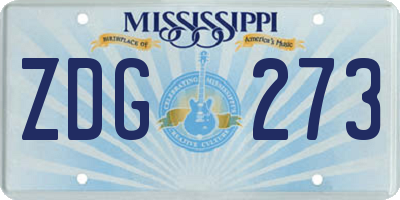 MS license plate ZDG273