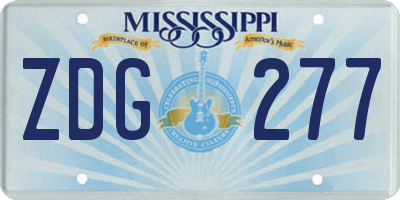 MS license plate ZDG277