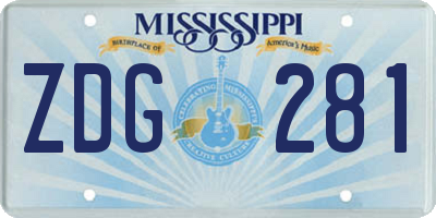 MS license plate ZDG281