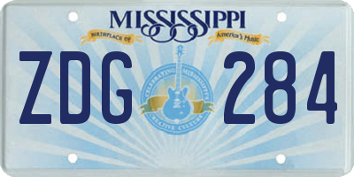 MS license plate ZDG284