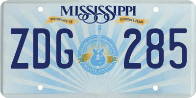 MS license plate ZDG285