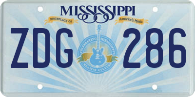 MS license plate ZDG286