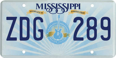MS license plate ZDG289