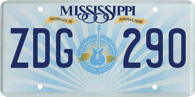 MS license plate ZDG290