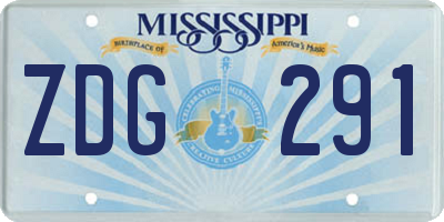MS license plate ZDG291
