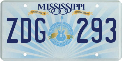 MS license plate ZDG293