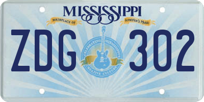 MS license plate ZDG302