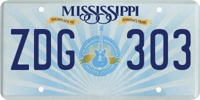 MS license plate ZDG303
