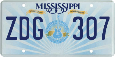 MS license plate ZDG307