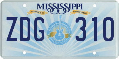 MS license plate ZDG310