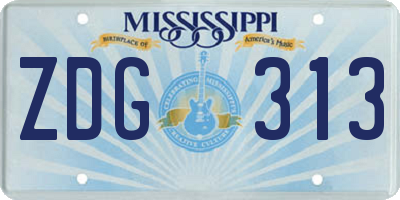 MS license plate ZDG313