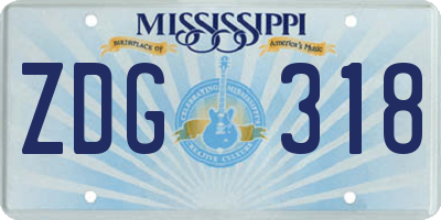 MS license plate ZDG318