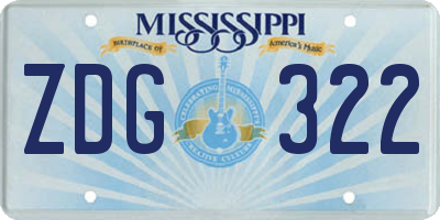 MS license plate ZDG322