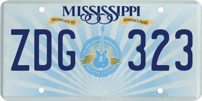 MS license plate ZDG323