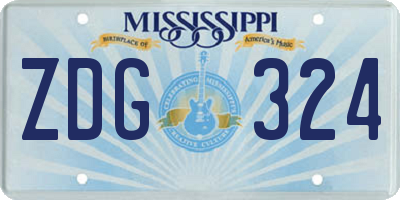 MS license plate ZDG324