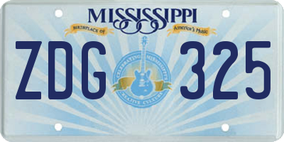 MS license plate ZDG325