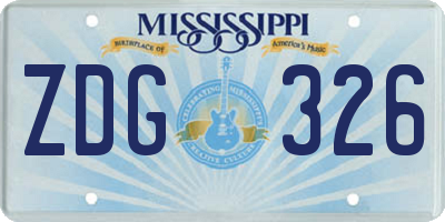 MS license plate ZDG326