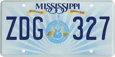 MS license plate ZDG327