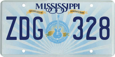 MS license plate ZDG328
