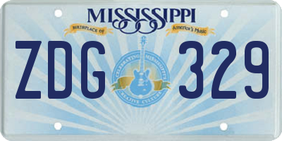 MS license plate ZDG329