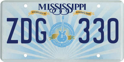 MS license plate ZDG330