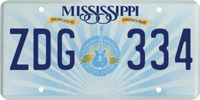 MS license plate ZDG334