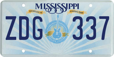 MS license plate ZDG337